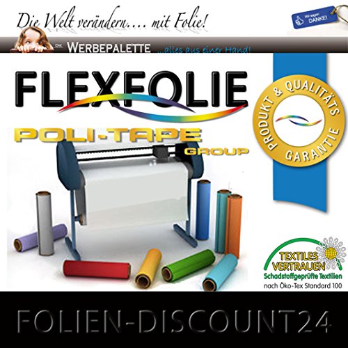 (EUR 14,00 / Quadratmeter) FLEXFOLIE BÜGELFOLIE 1 METER x 500mm POLI-FLEX PREMIUM SCHWARZ 402