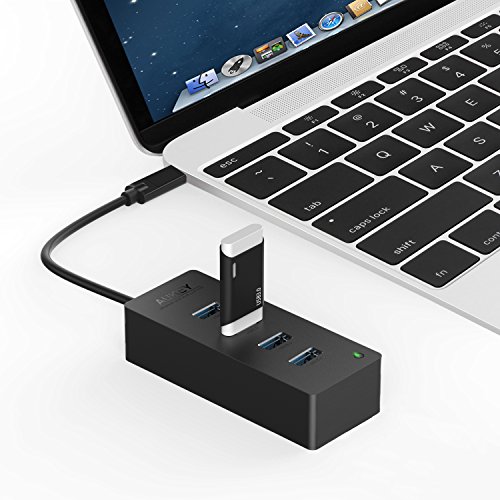 AUKEY USB C Hub auf USB 3.0 * 4 Port Netzwerkadapter für Type C Geräte inklusive dem neue MacBook 2015, Google Chromebook Pixel und usw. Schwarz - 6