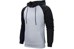 MANLUODANNI Men's Pullover Hoodies Hooded Sweatshirt Patchwork Top Casual Hoody with Kanga Pocket