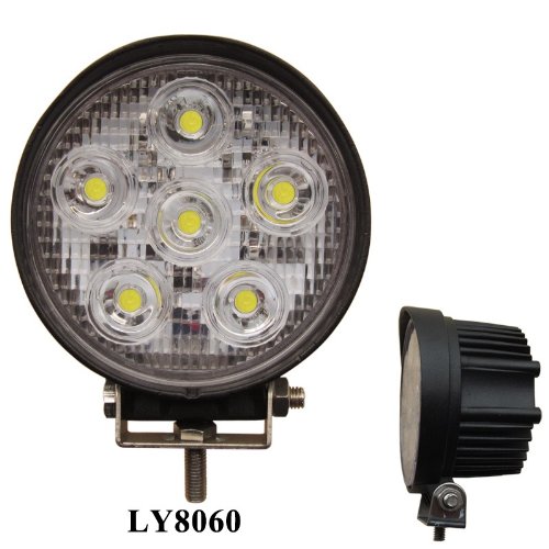 LED-Arbeitsscheinwerfer, Zusatzscheinwerfer, Rückfahrscheinwerfer, 12V, 24V, 60W, rund, IP67, schwarz, LY-8060C - 2
