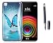 Produktbild LG X power K220(2016) Neu Design Hülle mit Schwarz Smart Touch Stift Pen,ISENPENK Ultra Slim Silikon Soft TPU Leuchtende Case,Crystal Clear Transparent Nacht Bling Bling Glitzer Case,Wasserdicht Shockproof Anti Slip Stoßfest Protection Durchsichtig Handyhülle,Thin Silicon Nacht Glitter Shinning Cover Bumper Schutzhülle Tasche für LG X power K220(2016) 5.3Zoll-[Schmetterling]+Schwarz Smart Touch Stift Pen
