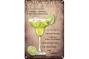 Ducomi Quadri Vintage Targhe Metallo Decorative - Stampe Americane per Muro Parete - Quadro Metallico Appendere - Accessori Arredo Soggiorno (Cocktail 10285)