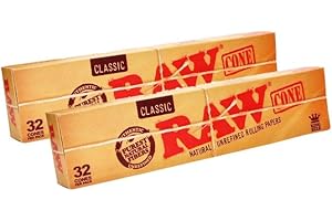 RAW Classic Lot de 2 paquets de 32 cônes pré-roulés King Size 109 mm Basic64