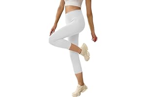Geyuwoz Damen Leggings 3/4 Capri Leggings High Waist Caprihose Sommer Blickdicht Sportleggins Sporthose Damen 3/4 Leggins Elastische Laufhose Yoga Fitness Outdoor Freizeit
