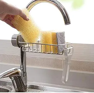 SHREE PRAYOSHA Adjusting Multifunctional Faucet Storage Sink Caddy Organizer Soap Sponge Dish Hanging Holder Drainer Caddy for Dishwashing Rack Shelf Draining Bathroom Tap Shampoo Soap Organizer Rack