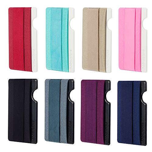 Smart Wallet mit Handy Fingerhalterung, Sinjimoru Slim Wallet Kartenhalter / aufklebbare Mini GeldbÃ¶rse mit Fingerschlaufe fÃ¼r die Einhandbedienung. Sinji Pouch Band, schwarzes Pouch und schwarze Schlaufe.