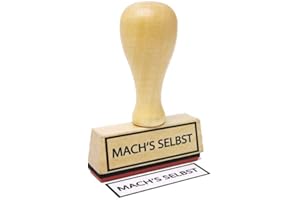 ‎STEMPLINO Stemplino® Textstempel - Mach's selbst - 50mm x 15mm Holzstempel mit Text Bürostempel Firmenstempel Stempel Büro Text Stempel