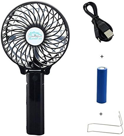 Wawoo Mini Portable Handheld Folding Fan, Battery/USB Operated Cooling Fan Personal Handheld Fan, Foldable Desktop Fan for Home Office Outdoor Travel Camping Use