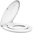 STOREMIC Soft Close Toilet Seat White with Quick Release Function, Simple Top Fixing Family Toilet Seat with Child Seat Built-in, Standard Toilet Seats with Adjustable Hinges, O Shape