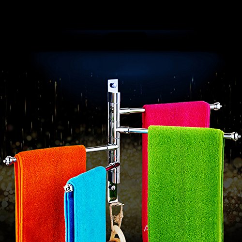 TFCFL Wandmontierte Edelstahl Handtuchstangen 4-Arm – Schwinge Arm Bad Küche Handtuchhalter Halter Hanger Organizer, poliert Finish - 8
