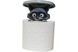 CASOME Lustiger Waschbär Toilettenpapierhalter Zur Wandmontage – Niedlicher Tier Toilettenrollenhalter Für Badezimmer Deko, Bauernhaus, Rustikale Hütte, Geschenk Für Männer & Frauen, Resin Toilettenpapier Au