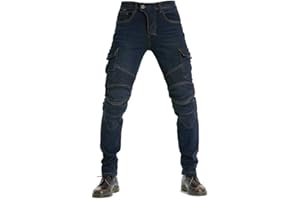 DAPAIZI Pantaloni da Moto da Uomo, Jeans da Motociclista Elasticizzati Slim Fit da Uomo, Jeans alla Moda su Tutta La Vita, 4X Imbottitura di Protezione.