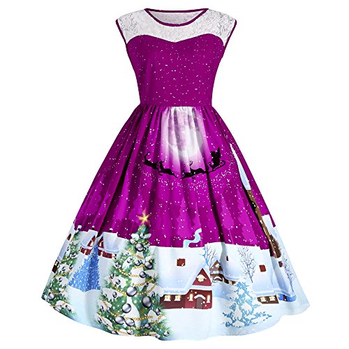 Preisvergleich Produktbild DressLily Damen Kleid, Chrismas Kleid, Weinachten Kleid, ohne Ärmen,Scharlach