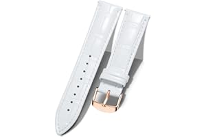 BINLUN Cinturino per Orologio in Pelle Vera di Vitello Ricambio Cinturini Orologi a Sgancio Rapido Uomo Donna Fibbia Argento/Oro/Oro Rosa 10 Coloris (10MM-24MM)