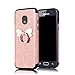 Produktbild Misstars Glitzer Hülle für Galaxy J3 2017 Rose Gold, Bling Pailletten Weiche TPU Silikon Handyhülle Anti-Rutsch Kratzfest Schutzhülle mit Schmetterling Ring Ständer für Samsung Galaxy J3 2017 J330