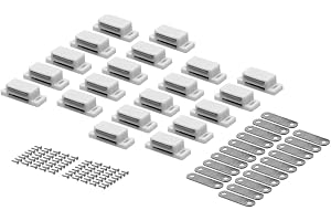GLOBSTAR 20 x zatrzask magnetyczny do drzwi, magnes meblowy, zamknięcie magnetyczne, białe