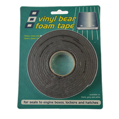Vinyl Foam Tape Black 25mm x 3mm x 3m by PSP MAR.TAPES LTD