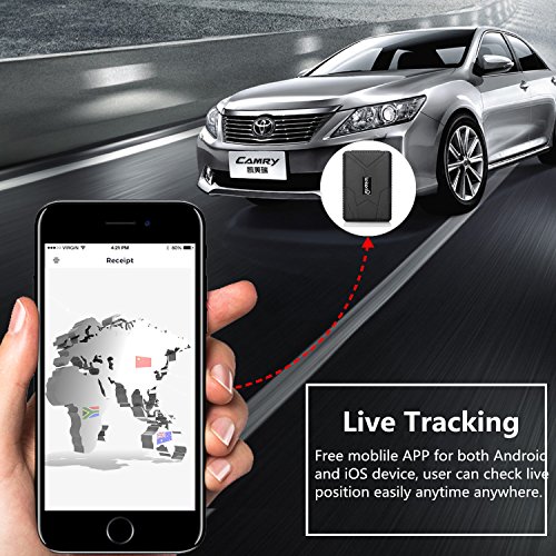 LEKEMI Tracciatore di Posizione GPS per Auto / Veicoli Tramite App Gratuita, Magnete Potente e Batteria da 10000mAh