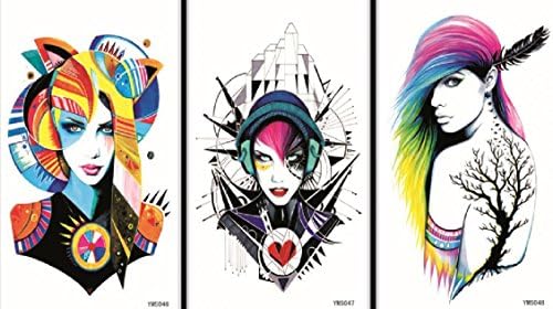 Grashine long last and look liketemporary tattoos 3pcs in one package, it's including fashion ladies fake temp tatto stickers