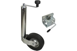 MEINANHÄNGERERSATZTEIL Stützrad + Halter 60mm für 400kg Stützlast Schwerlaststützrad für Pkw Anhänger