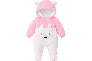 JiAmy Baby vinter overall, småbarn flickor pojkar varm fleece overall fleece sparkbyxor flickor pojkar varma kläder 0–12 måna