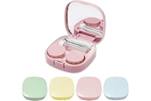 MUVONZI 4 Stück Kontaktlinsenbehälter, Kontaktlinsen Aufbewahrung, Tragbar Hygiene Kontaktlinsenbehälter Reiseset Mit Spiegel für tägliche Ausflüge wie Reisen und Arbeiten