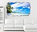 Produktbild 3D Wandtattoo Landschaft Malediven Strand Meer Wand Aufkleber Durchbruch Stein selbstklebend Wandbild Wandsticker 11N415, Wandbild Größe F:ca. 140cmx82cm