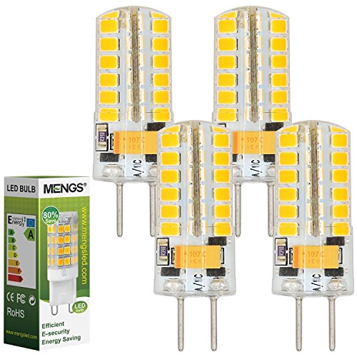 MENGS® 4 Stück GY6.35 4W LED Lampe Warmweiß 3000K AC/DC 12V 48x2835 SMD Mit Silikon Mantel