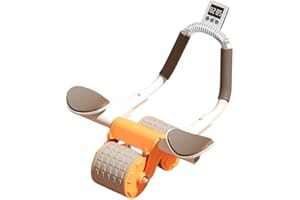 PROMITHI Ruedas de Rodillo de Ejercicio Doble,Rueda de Rebote con Timer Abdominal Automática Antideslizante,Rodillo con Soporte para Codo,Equipo de Ejercicio de Rueda para Entrenamiento Central