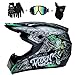 Produktbild WanSheng Motorrad Motocross Motorradhelme & Windschutzmaske & Handschuhe & SCHUTZBRILLE D.O.T Standard Kinder Quad Bike ATV Go-Kart-Helm Fox (S, M, L, XL),Virtue,L59~60CM