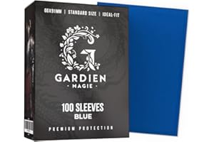 GARDIEN MAGIE - Fundas Cartas Premium | 100 Fundas para Cartas Mágicas de 66x91 mm Color Azul, Opaco | Funda para Cartas Pokemon, MTG | Fundas para Cartas de Fútbol | Fundas Cartas Magic