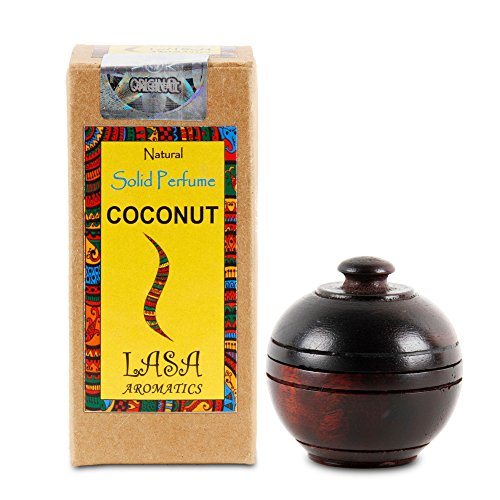 Lasa Aromatics Coconut Natural Solid Perfume Body Musk In Wooden Jar - 6 gm