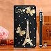 Produktbild Locaa(TM) For Xiaomi 4 Xiaomi4 MI4 MIUI4 3D Bling Stoßstange Hülle Mädchen Schale Persönlichkeit einfach Hochwertige Leder Schutzhülle Scratch Cover Abdeckung Schöne Case Bumper + Gift [Bunt Serie 2] Eiffelturm - Schwarzes Holster