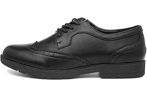 Lilley Womens Brogue Lace Up Shoe in Black