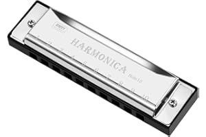 OFFCUP Harmonica Chromatique 10 Trous 40 Tons Clé de Do, avec Sac de Rangement pour Débutants, Enfants, Étudiants, Adultes - Meilleur Cadeau en Argent