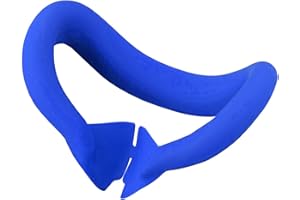 NUHFUFA VR Headset Silicone Face Cover Compatible with Quest 3, V-shaped Facial Interface Pad Anti-Leakage Nose Pad Sweat-proof & Washable VR Quest 3 Accessories(Blue)