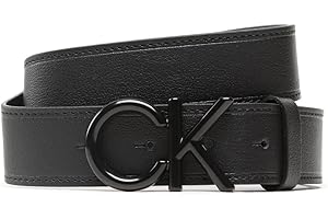 Calvin Klein Skórzany pasek męski, Czarny (Ck Black), 110