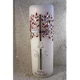 Taufkerze T-166r in vers. Farben inkl. Namen und Datum