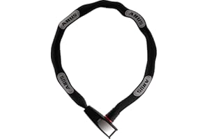 ABUS Antivol à chaîne Catena 6806K - Antivol vélo léger en acier trempé avec gaine textile à la mode - Chaîne carrée avec niveau de sécurité 6