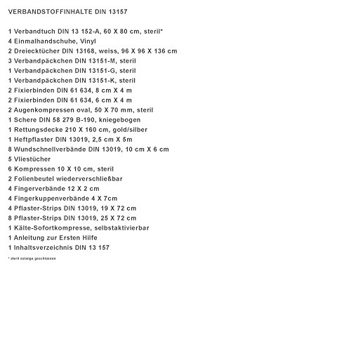 Metall-Verbandschrank A Weiß mit Inhalt DIN 13 157 - 2