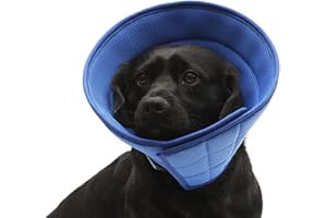 HanryDong Blue Dog Elizabethan Collar, Cat Soft Recovery Cone, Quicker Healing Pet Comfy Adjustable E-Collar, Easy Eat, Sleep, Anti-Bite/Lick for Cat, Dog, Rabbit