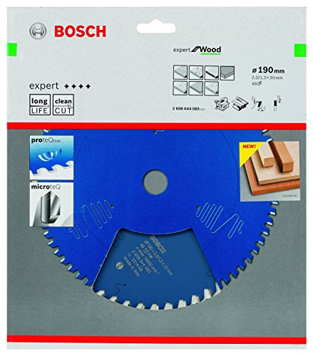 Bosch Kreissägeblatt Expert für Holz, 190 x 30 x 2 mm, Zähnezahl 48, 1 Stück, 2608644085 - 2