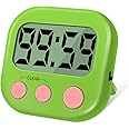 Kitchen Timer, Kitchen Timers for Cooking, Digital Visual Timer Magnetic Countdown Timer with Loud Alarm, Big Digit, Back Stand, Hanging Hole for Shower, Bathroom, Study, Teacher, Kids (Green)