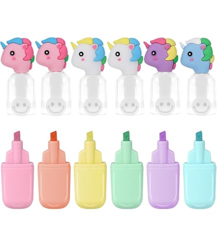 Kit 12 Surligneurs Mini En Forme D'Ours + Notes Adhésives - Pastel, Fun Pour Enfants Et Étudiants