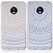 Produktbild CLM-Tech 2 x Hard Case für Lenovo / Motorola Moto G5 Plus Hülle Indische Sonne Muster transparent Schutzhülle weiß blau