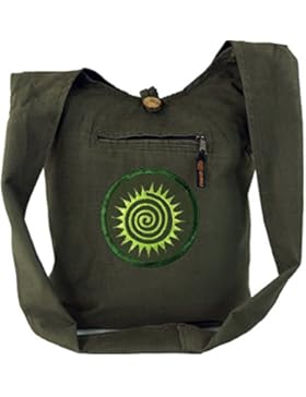 Guru-Shop Cord Sadhu Bag Spirale, Hippie Tasche, Goa Schulterbeutel - Rot, Herren/Damen, Baumwolle, 40x35x20 cm...