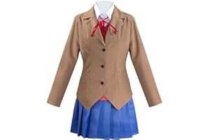 Faonny Women's Doki Doki Literature Club Cosplay Sayori Yuri Natsuki Monika Costume School Uniform Sailor Dress for Halloween Outfits