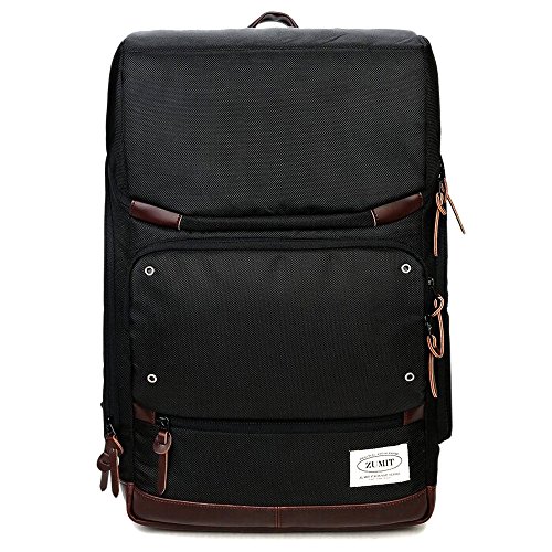 ZUMIT Laptop Rucksack 14 Zoll Damen Herren Business Travel Rucksack Studenten Backpack Taschen mit Gro  en Kapazit  t Schwarz