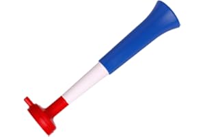 FUN FAN LINE - Pack x3 Plastik Vuvuzela Trompeten. Zubehör für Fußball- und Sportfeste. Geräuschvolles Lufthorn für die Animation.