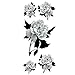 TAFLY Black Rose Tattoo Fake Flower Body Art Temporary Tattoo Stickers 5 Sheets